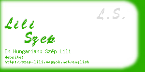 lili szep business card